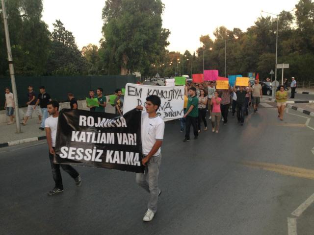 Rojava Katliamı Lefkoşa’da, TC Elçiliği Önünde Protesto Edildi Rojava Katliamı Lefkoşa’da, TC Elçiliği Önünde Protesto Edildi