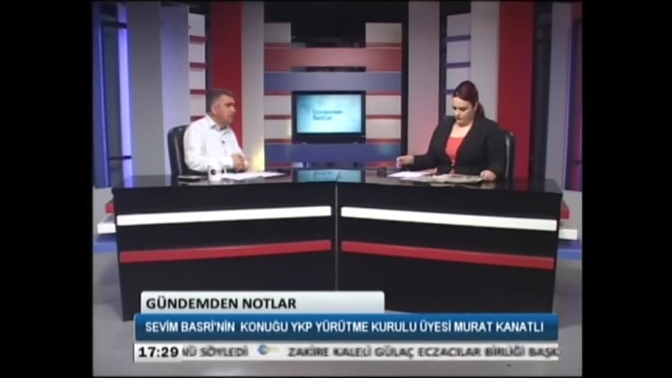 VİDEO: Kıbrıs TVde Sevim Basri’nin konuğu YKP Yürütme Kurulu üyesi Murat Kanatlı VİDEO: Kıbrıs TVde Sevim Basri’nin konuğu YKP Yürütme Kurulu üyesi Murat Kanatlı