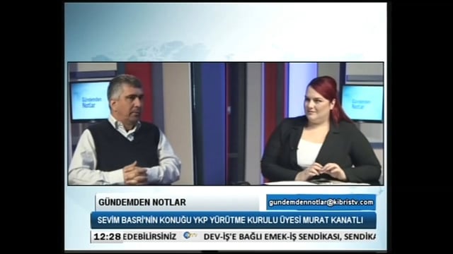 VİDEO: Kıbrıs TVde Sevim Basri’nin konuğu YKP Yürütme Kurulu üyesi Murat Kanatlı (29/12/2016) VİDEO: Kıbrıs TVde Sevim Basri’nin konuğu YKP Yürütme Kurulu üyesi Murat Kanatlı (29/12/2016)